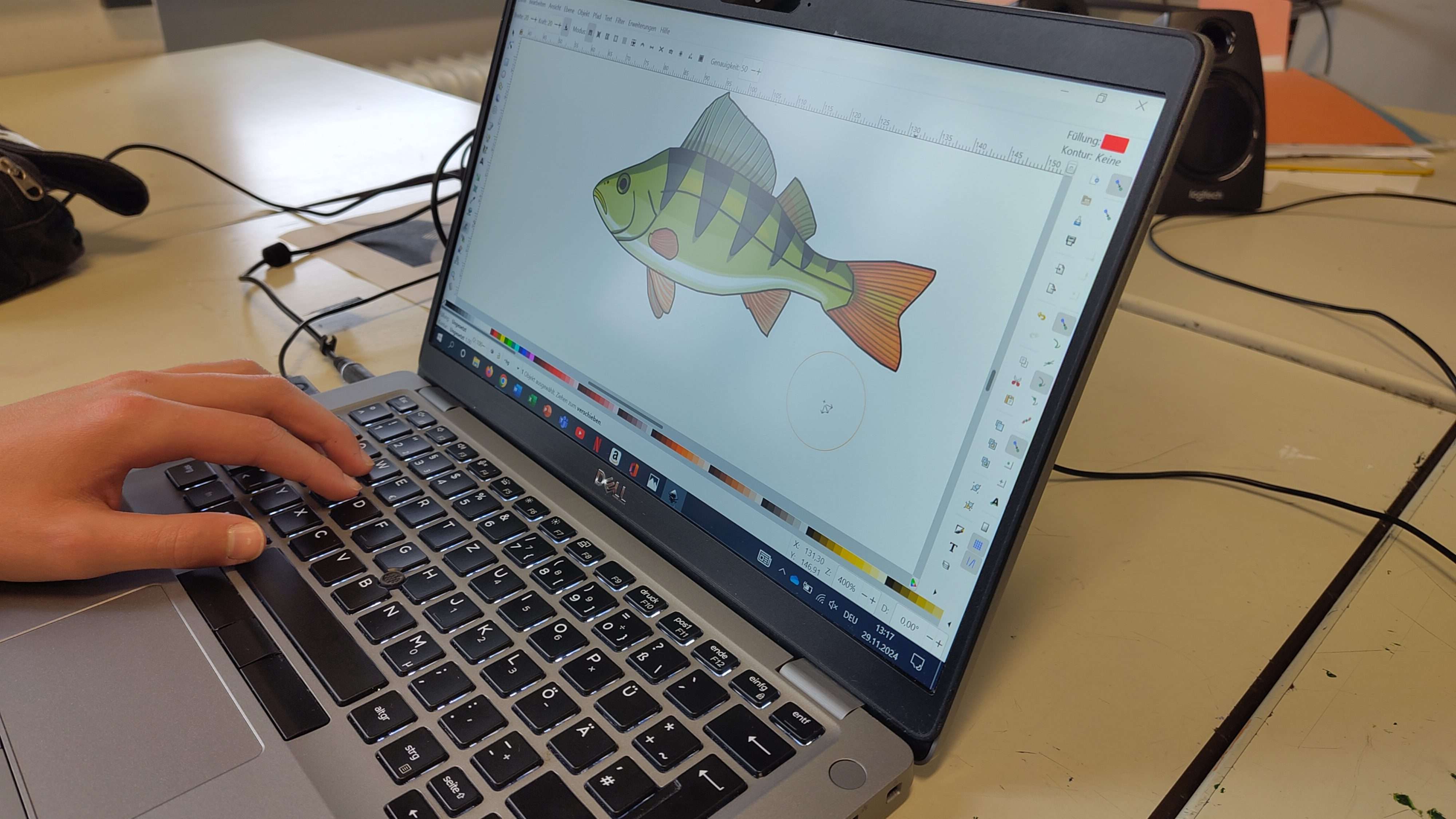 BRP Laptop mit Inkscape in K&G Unterricht