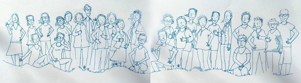 Teilnehmer*innen am Seminar Zeichnung